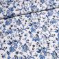 Preview: Stoff Viskose Jersey Blumenmuster Ranken Design weiß blau schwarz bunt Kleiderstoff Kinderstoff