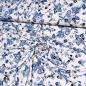Preview: Stoff Viskose Jersey Blumenmuster Ranken Design weiß blau schwarz bunt Kleiderstoff Kinderstoff