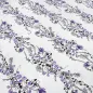 Preview: Fabric viscose jersey with flowers tendrils design white purple black dress fabric