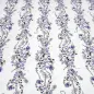 Preview: Fabric viscose jersey with flowers tendrils design white purple black dress fabric