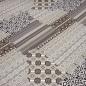 Preview: Viscose Jersey Fabric with Stripes & Borders - Brown, Beige, Taupe, Off-White - Dress Fabric