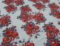 Preview: Stoff Viskose Jersey mit Blumen Rosen Design hellgrau grau rot Kleiderstoff