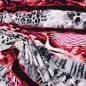 Preview: Fabric viscose jersey abstract leopard pattern design red fuchsia gray black white dress fabric