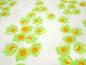 Preview: Fabric viscose jersey with flowers blossoms design offwhite green orange dress fabric