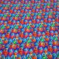 Preview: Stoff Baumwolle French Terry Sommersweatshirtstoff Monster Design blau orange rot grün lila bunt Kinderstoff Kleiderstoff