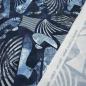 Preview: Stoff Baumwolle Jersey mit abstrakten Patchwork Dynamic Design jeans blau grau weiß Kleiderstoff Kinderstoff