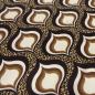 Preview: Stoff Baumwolle Jersey mit Leo Tierfellmuster Design Ornamente beige braun sand schwarz Kleiderstoff Kinderstoff