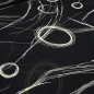 Preview: Fabric 100% viscose chiffon georgette with abstract circles geometric pattern design black vanilla-sand blouse fabric dress fabric
