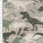 Preview: Fabric cotton sweatshirt fabric dinos dinosaur design taupé beige olive green children's fabric dress fabric
