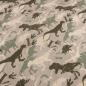 Preview: Fabric cotton sweatshirt fabric dinos dinosaur design taupé beige olive green children's fabric dress fabric