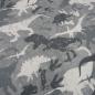 Preview: Stoff Baumwolle Sweatshirtstoff Dinos Dinosaurier Design grau weiß anthrazit Kinderstoff Kleiderstoff