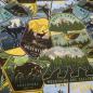 Preview: Stoff Baumwolle Sweatshirtstoff Mountain Wildlife Bär Elch Büffel Design grün braun blau gelb bunt Kinderstoff Kleiderstoff