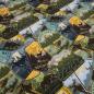 Preview: Stoff Baumwolle Sweatshirtstoff Mountain Wildlife Bär Elch Büffel Design grün braun blau gelb bunt Kinderstoff Kleiderstoff