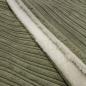 Preview: Stoff Cord mit Faux Fellabseite khaki oliv Breitcord Jackenstoff Mantelstoff