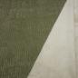 Preview: Stoff Cord mit Faux Fellabseite khaki oliv Breitcord Jackenstoff Mantelstoff