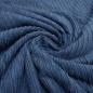 Preview: Stoff Cord mit Faux Fellabseite jeans blau Breitcord Jackenstoff Mantelstoff