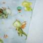 Preview: Fabric cotton french terry sweatshirt fabric summer sweat cute dragons green blue colorful dress fabric children's fabric