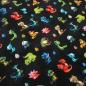 Preview: Stoff Baumwolle Jersey Cute Dragons Drachen Design schwarz grün grau blau rot bunt Kinderstoff Kleiderstoff