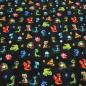 Preview: Stoff Baumwolle Jersey Cute Dragons Drachen Design schwarz grün grau blau rot bunt Kinderstoff Kleiderstoff