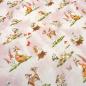 Preview: Fabric sweatshirt fabric alpine fleece side forest animals deer foxes mushrooms rabbits design pink colorful children's fabric dress fabric