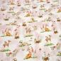 Preview: Fabric sweatshirt fabric alpine fleece side forest animals deer foxes mushrooms rabbits design pink colorful children's fabric dress fabric
