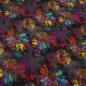 Preview: Fabric sweatshirt fabric alpine fleece offside flowers blossoms design grey black multicolor colorful children's fabric dress fabric