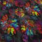 Preview: Fabric sweatshirt fabric alpine fleece offside flowers blossoms design grey black multicolor colorful children's fabric dress fabric