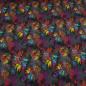 Preview: Fabric sweatshirt fabric alpine fleece offside flowers blossoms design grey black multicolor colorful children's fabric dress fabric