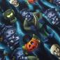 Preview: Stoff Baumwolle Jersey Halloween Zombie Kürbis Skulls Design schwarz grau orange khaki bunt Kinderstoff Kleiderstoff