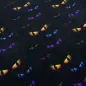 Preview: Stoff Baumwolle Jersey Cat Eyes Katzenaugen Halloween Design schwarz orange lila grün rot blau Kinderstoff Kleiderstoff