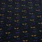 Preview: Stoff Baumwolle Jersey Cat Eyes Katzenaugen Halloween Design schwarz orange lila grün rot blau Kinderstoff Kleiderstoff