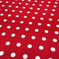Preview: Stoff Baumwolle Popeline mit 8 mm Punkte Pünktchen Design rot weiß Kleiderstoff Blusenstoff Dekostoff