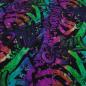 Preview: Stoff Baumwolle Jersey mit Graffiti Design multicolor violett lila grün türkis bunt Kleiderstoff Kinderstoff