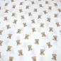 Preview: Stoff Baumwolle Popeline mit Teddy Bär Punkte Design cremeweiß braun beige bunt Kinderstoff Kleiderstoff Dekostoff