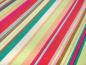 Preview: Fabric viscose jersey with horizontal stripes design red green pink multicolor striped dress fabric
