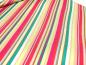 Preview: Fabric viscose jersey with horizontal stripes design red green pink multicolor striped dress fabric