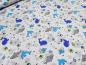 Preview: Stoff Baumwolle Jersey mit Wale Haie Fische Design grau blau türkis gelb bunt Kinderstoff Kleiderstoff