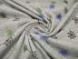 Preview: Fabric sweatshirt fabric with alpine fleece off side with dandelions design gray melange green blue black children's fabric clothing fabric hoodie fabric