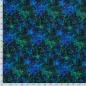 Preview: Stoff Baumwolle Sweatshirtstoff mit Galaxy Weltraum All Space Sterne Design schwarz grün blau Kinderstoff Kleiderstoff Hoodiestoff