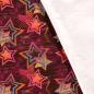 Preview: Stoff Baumwolle Sweatshirtstoff Sterne bordeaux rot orange blau pink bunt Kinderstoff Kleiderstoff