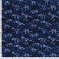 Preview: Stoff Baumwolle French Terry Sommersweatshirtstoff Dino Dinosaurier Design blau grau schwarz Kinderstoff Kleiderstoff