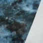 Preview: Cotton sweatshirt fabric with galaxy space all space stars design blue cyan black colorful children's fabric clothing fabric hoodie fabric