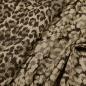 Preview: Stoff Jacquard mit Wollanteil Leoparden Animal Design braun beige Doubleface Jackenstoff Kleiderstoff Mantelstoff