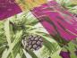 Preview: Stoff Viskose Jersey mit abstrakten Blumen Pflanzen Design grün orange fuchsia lila bunt Kleiderstoff