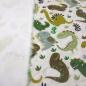 Preview: Fabric sweatshirt fabric alpine fleece side dinosaurs wool white melange green olive khaki colorful children's fabric dress fabric hoodie fabric