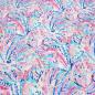 Preview: Fabric Fantasy slub viscose stretch floral design white turquoise blue pink salmon blouse fabric dress fabric