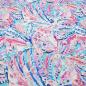 Preview: Fabric Fantasy slub viscose stretch floral design white turquoise blue pink salmon blouse fabric dress fabric