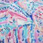 Preview: Fabric Fantasy slub viscose stretch floral design white turquoise blue pink salmon blouse fabric dress fabric