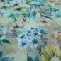 Preview: Fabric viscose Shinio Floral blouse fabric with flower blossom design mint green beige yellow colorful subtle shiny dress fabric