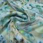 Preview: Fabric viscose Shinio Floral blouse fabric with flower blossom design mint green beige yellow colorful subtle shiny dress fabric